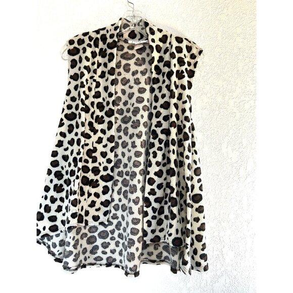 Jules & James Girls Vest Animal Print Brown/Beige/Black Hi Lo Hem Size L - Picture 1 of 6